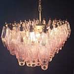 Elegant Murano Poliedri Pink Glass Chandelier