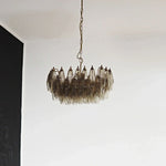 Elegant Murano Poliedri Smoked Glass Chandelier