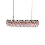 Elegant Pink Murano Poliedri Glass Chandelier