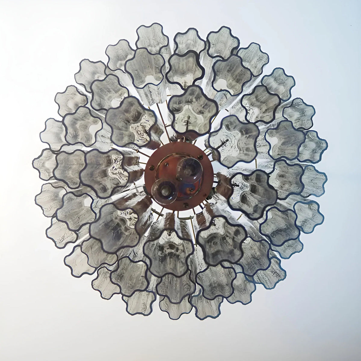 Elegant Smoke Murano Glass Tube Chandelier