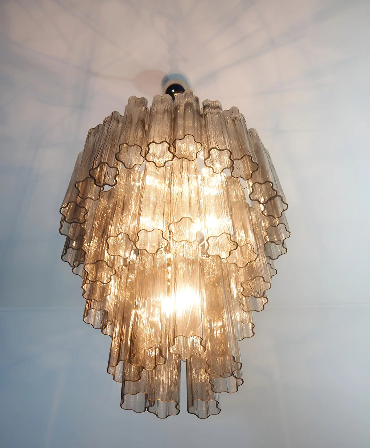Elegant Smoke Murano Glass Tube Chandelier