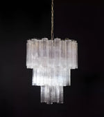 Elegant Transparent Murano Glass Tube Chandelier