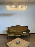 Elegant Transparent Murano Poliedri Glass Chandelier