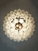 Elegant White Murano Glass Tube Chandelier