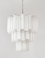 Elegant White Murano Glass Tube Chandelier
