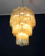 Elegant Yellow Murano Glass Tube Chandelier