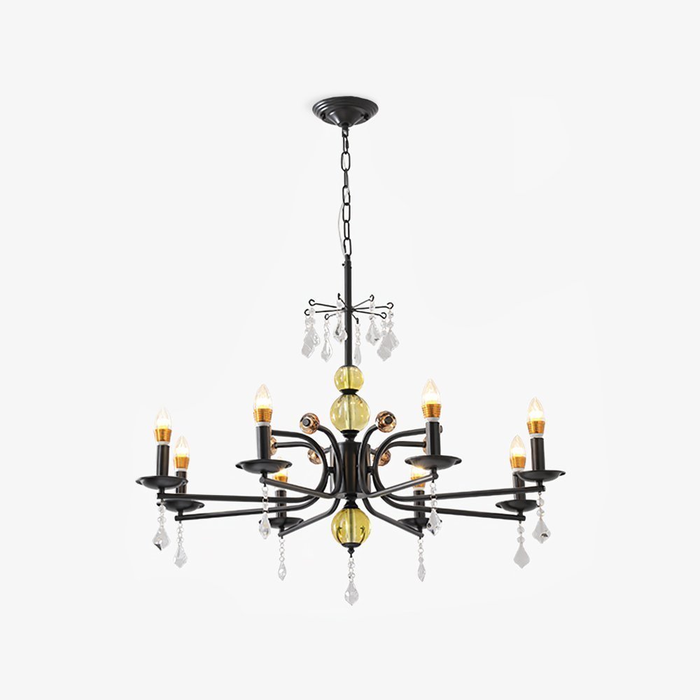 Luxury Crystal Chandelier Modern Black Tree Branch Pendant Light for Living Room Dining Room