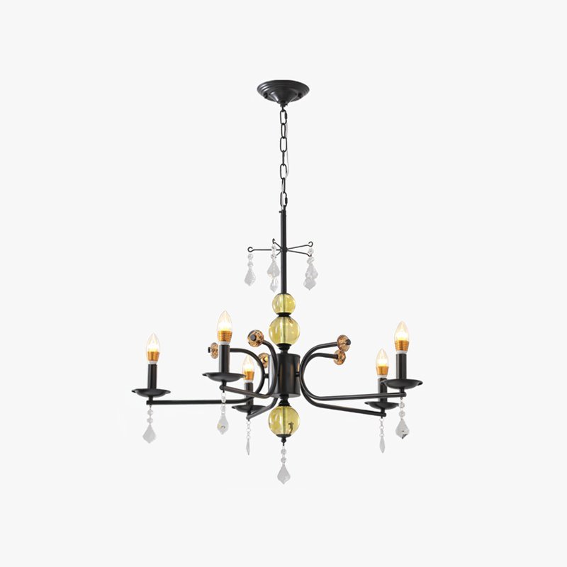 Luxury Crystal Chandelier Modern Black Tree Branch Pendant Light for Living Room Dining Room