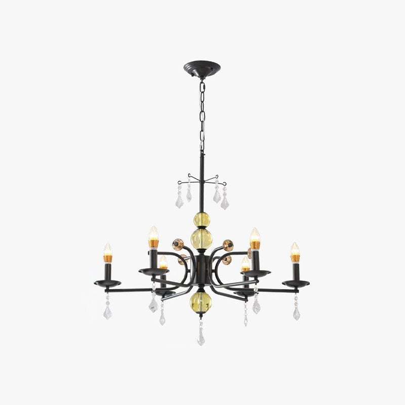 Luxury Crystal Chandelier Modern Black Tree Branch Pendant Light for Living Room Dining Room