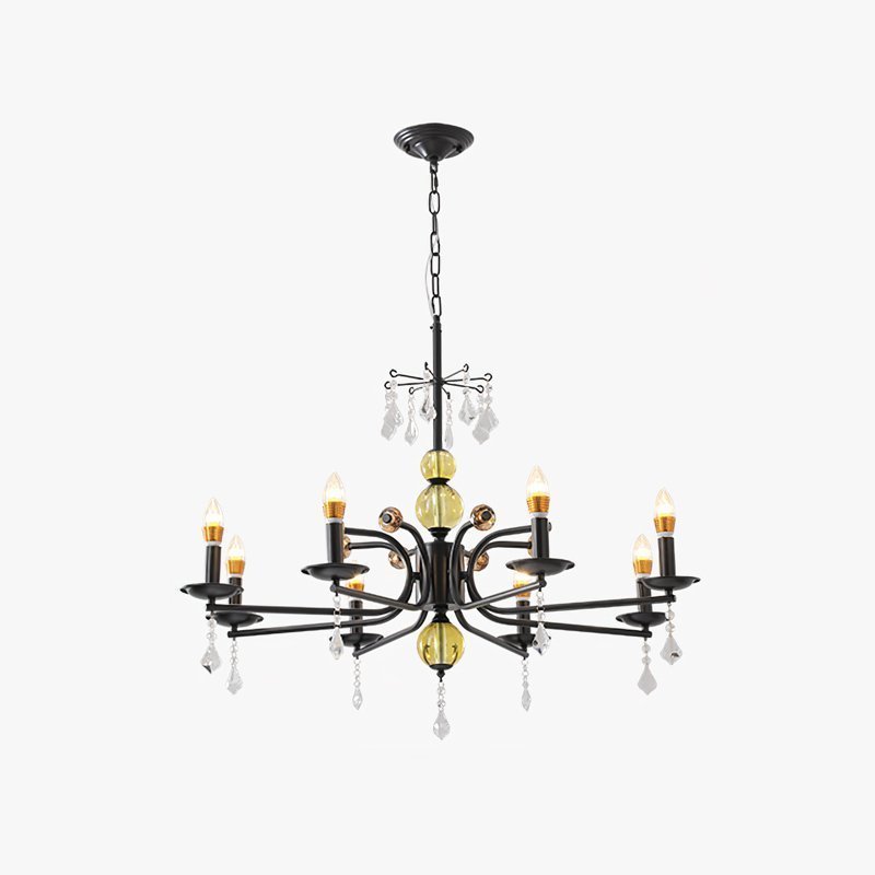Luxury Crystal Chandelier Modern Black Tree Branch Pendant Light for Living Room Dining Room
