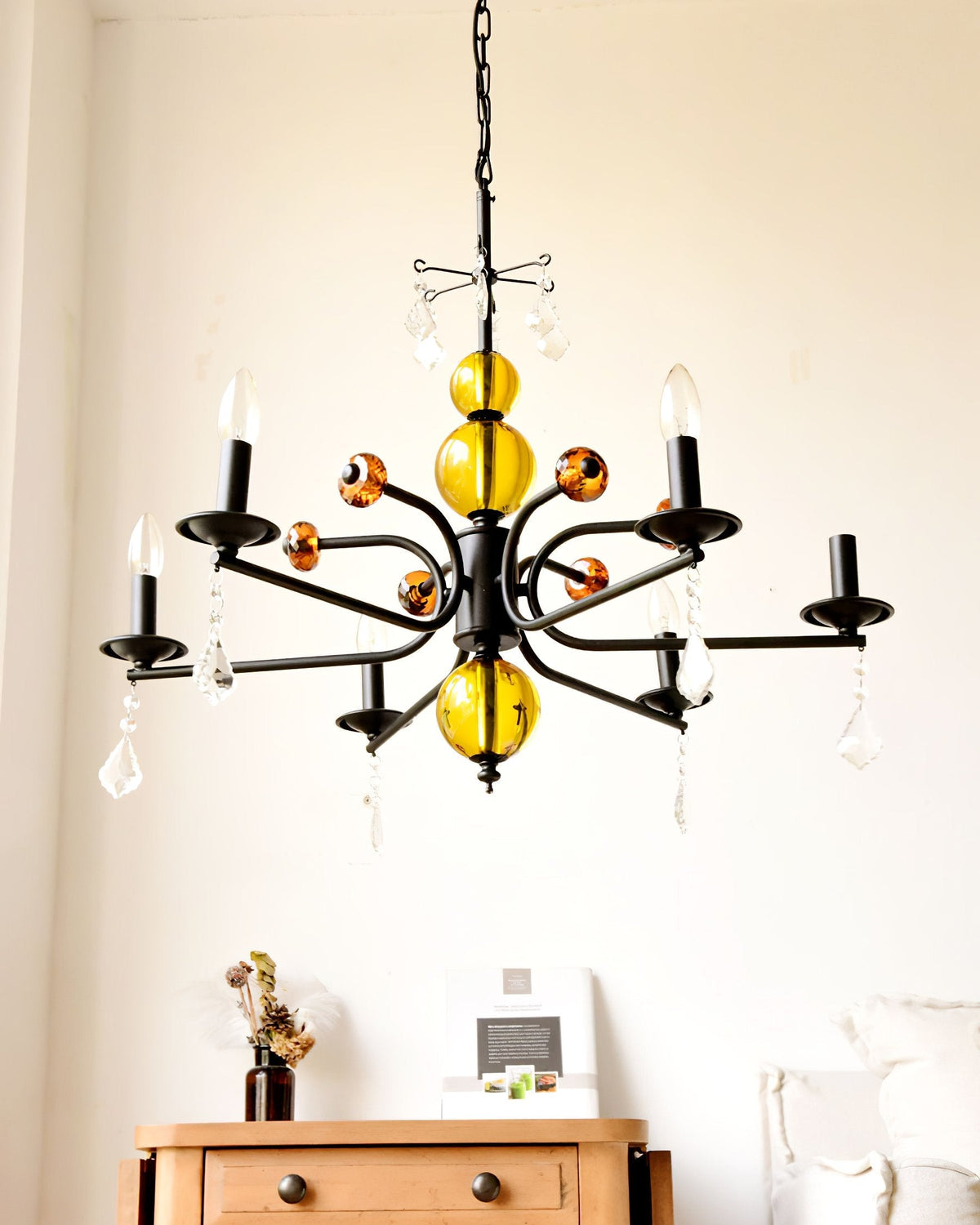 Luxury Crystal Chandelier Modern Black Tree Branch Pendant Light for Living Room Dining Room