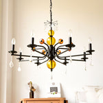 Luxury Crystal Chandelier Modern Black Tree Branch Pendant Light for Living Room Dining Room