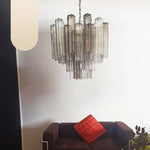 Fantastic Murano Smoked Glass Tube Chandelier