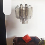 Fantastic Murano Smoked Glass Tube Chandelier