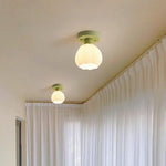 Flower Shaded Semi Flushmount Light