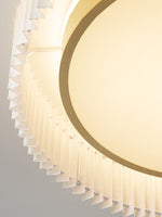 French Pastoral Ceiling Lamp – Handcrafted Fabric LED Flush Mount for Dining Room, Living Room, and Hallway