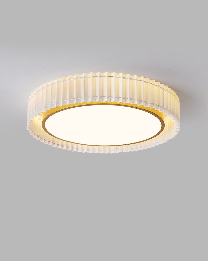French Pastoral Ceiling Lamp – Handcrafted Fabric LED Flush Mount for Dining Room, Living Room, and Hallway