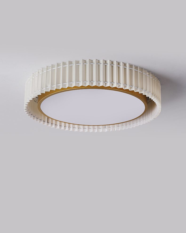 French Pastoral Ceiling Lamp – Handcrafted Fabric LED Flush Mount for Dining Room, Living Room, and Hallway