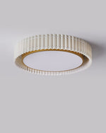 French Pastoral Ceiling Lamp – Handcrafted Fabric LED Flush Mount for Dining Room, Living Room, and Hallway