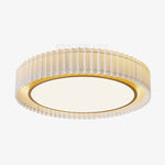 French Pastoral Ceiling Lamp – Handcrafted Fabric LED Flush Mount for Dining Room, Living Room, and Hallway