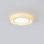 French Pastoral Ceiling Lamp – Handcrafted Fabric LED Flush Mount for Dining Room, Living Room, and Hallway