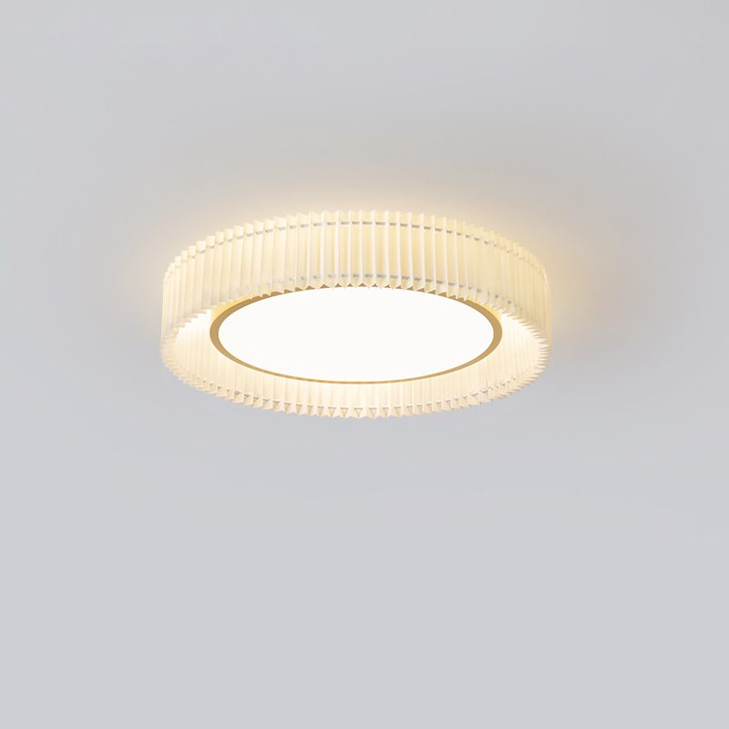 French Pastoral Ceiling Lamp – Handcrafted Fabric LED Flush Mount for Dining Room, Living Room, and Hallway