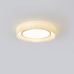 French Pastoral Ceiling Lamp – Handcrafted Fabric LED Flush Mount for Dining Room, Living Room, and Hallway