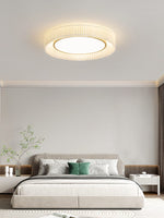 French Pastoral Ceiling Lamp – Handcrafted Fabric LED Flush Mount for Dining Room, Living Room, and Hallway