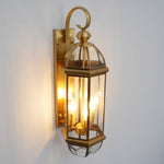 Antique Brass Outdoor Wall Light with Clear Glass - Thecargoods Lamp