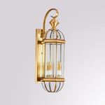 Antique Brass Outdoor Wall Light with Clear Glass - Thecargoods Lamp