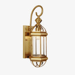 Antique Brass Outdoor Wall Light with Clear Glass - Thecargoods Lamp