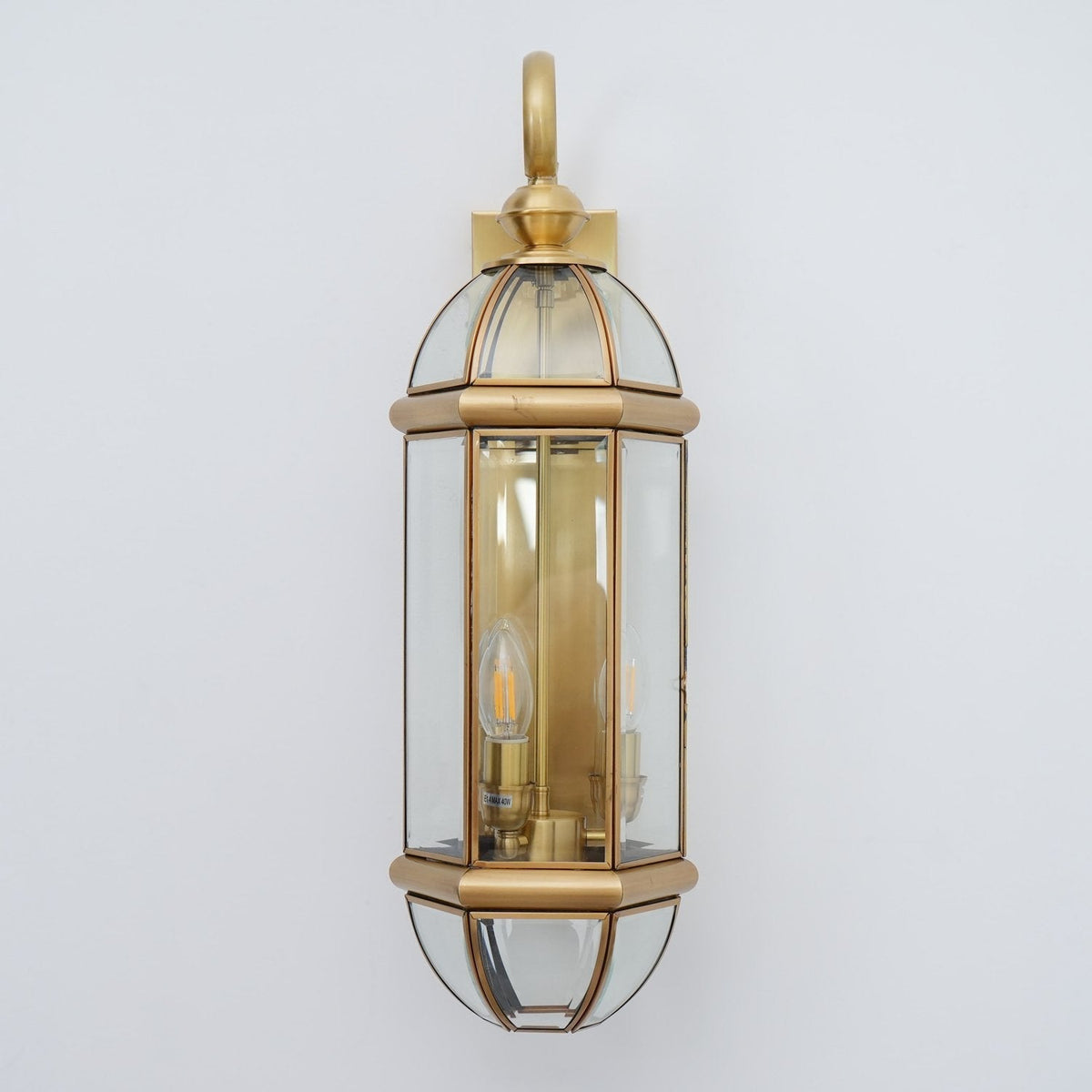 Antique Brass Outdoor Wall Light with Clear Glass - Thecargoods Lamp