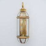 Antique Brass Outdoor Wall Light with Clear Glass - Thecargoods Lamp