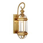 Antique Brass Outdoor Wall Light with Clear Glass - Thecargoods Lamp