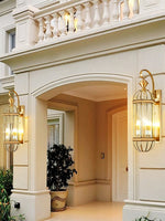 Antique Brass Outdoor Wall Light with Clear Glass - Thecargoods Lamp