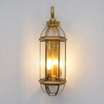 Antique Brass Outdoor Wall Light with Clear Glass - Thecargoods Lamp
