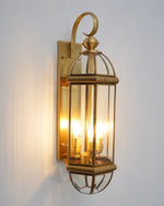 Antique Brass Outdoor Wall Light with Clear Glass - Thecargoods Lamp
