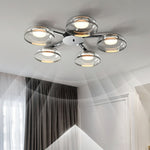 Modern Glass Round Bowl Ceiling Light Luxury Flush Mount for Living Room Bedroom