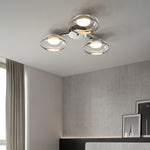 Modern Glass Round Bowl Ceiling Light Luxury Flush Mount for Living Room Bedroom