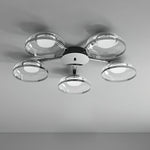 Modern Glass Round Bowl Ceiling Light Luxury Flush Mount for Living Room Bedroom