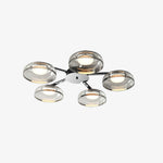 Modern Glass Round Bowl Ceiling Light Luxury Flush Mount for Living Room Bedroom