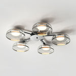 Modern Glass Round Bowl Ceiling Light Luxury Flush Mount for Living Room Bedroom