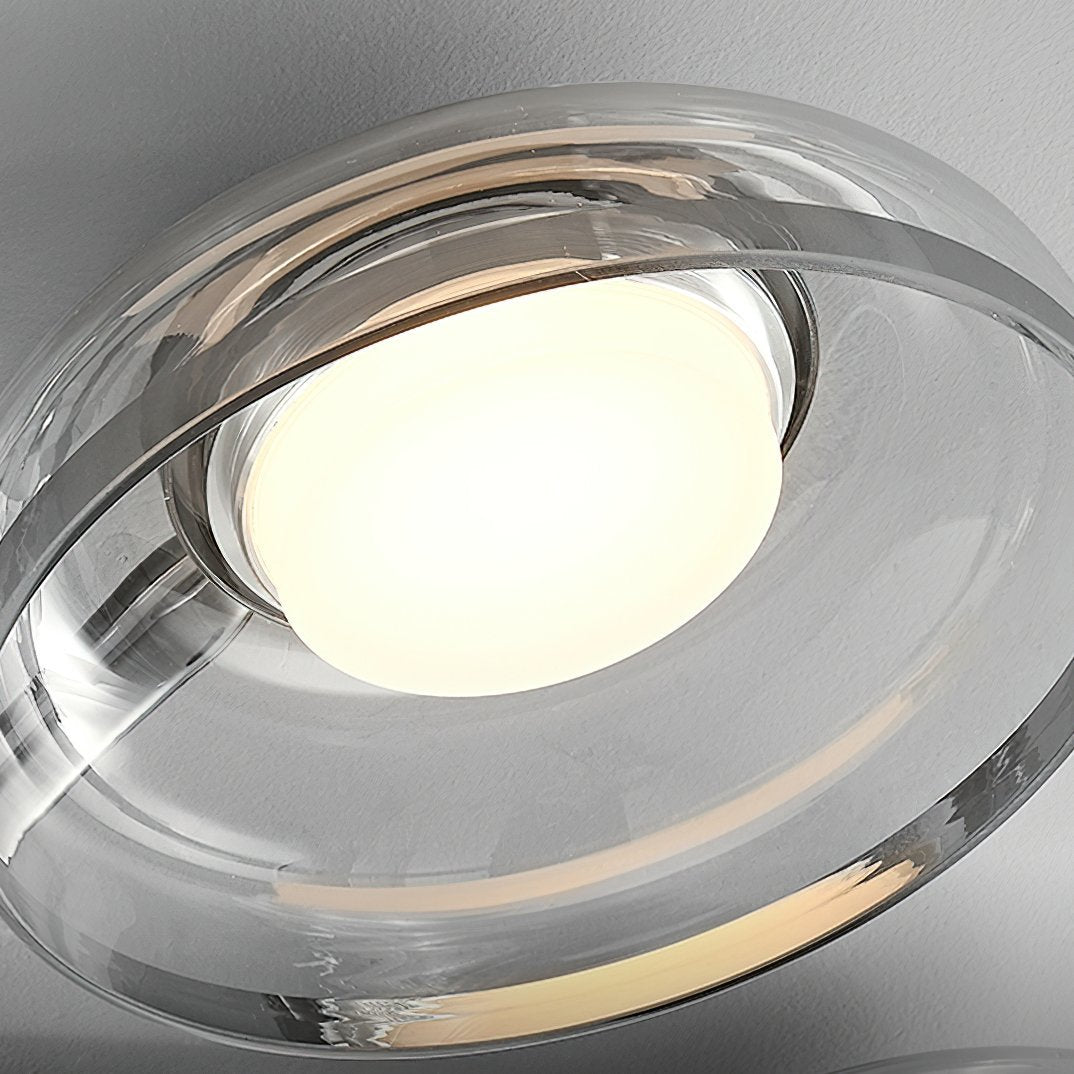 Modern Glass Round Bowl Ceiling Light Luxury Flush Mount for Living Room Bedroom