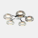 Modern Glass Round Bowl Ceiling Light Luxury Flush Mount for Living Room Bedroom