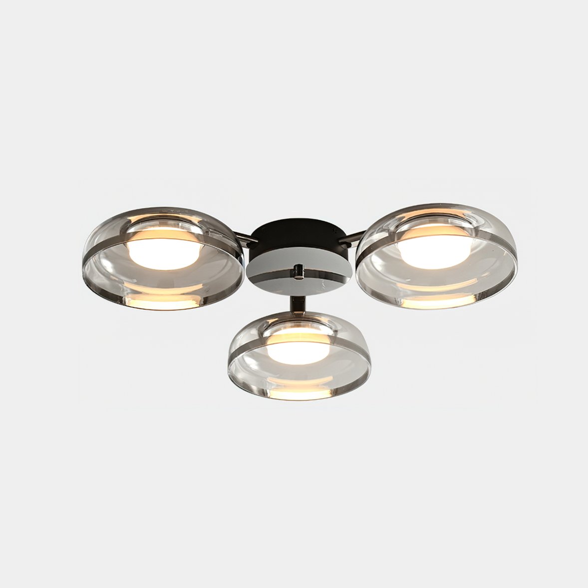 Modern Glass Round Bowl Ceiling Light Luxury Flush Mount for Living Room Bedroom