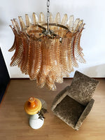 Gorgeous Murano Felci Amber Glass Chandelier