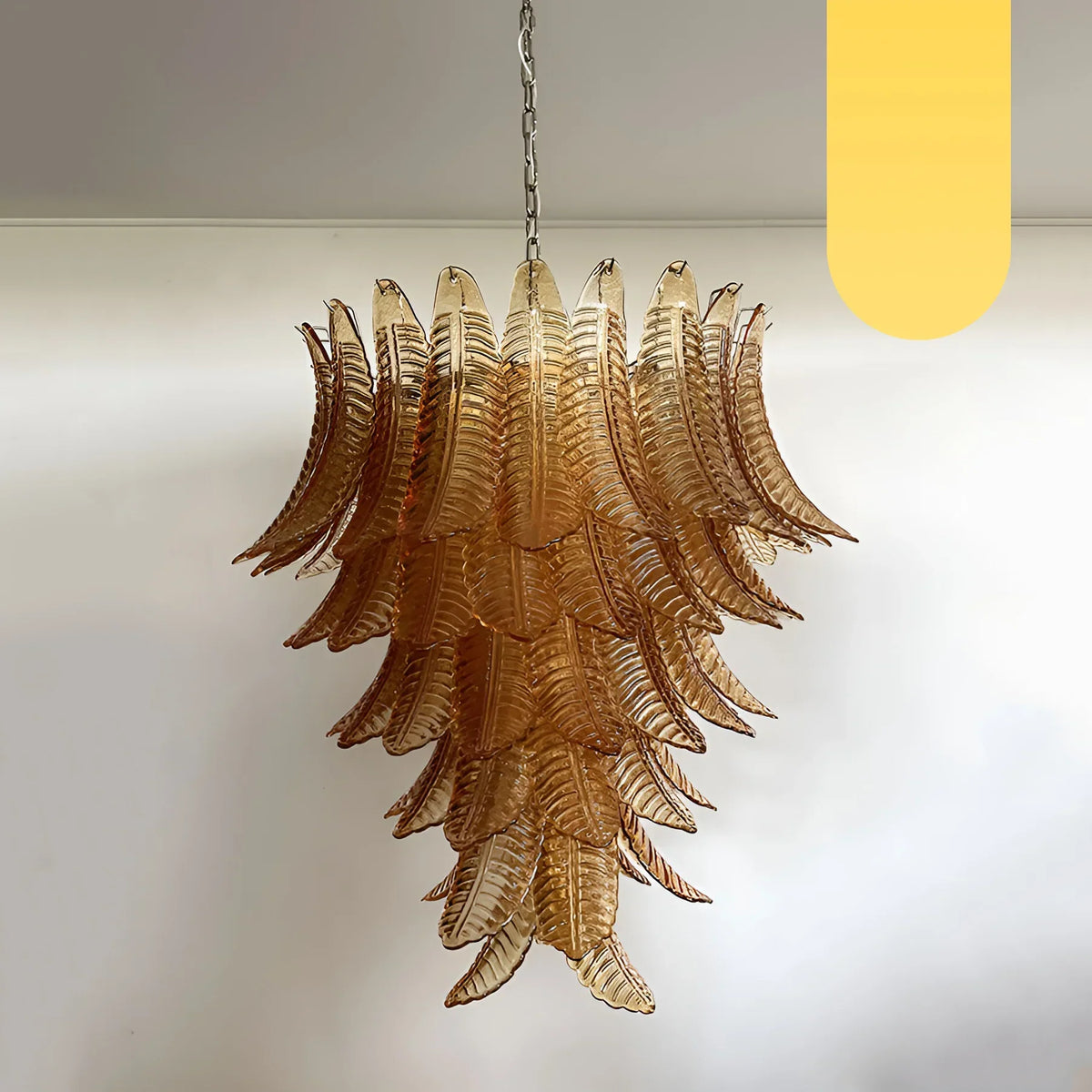 Gorgeous Murano Felci Amber Glass Chandelier