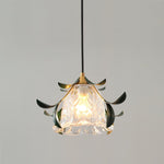 Green Leaf Floral Pendant Light