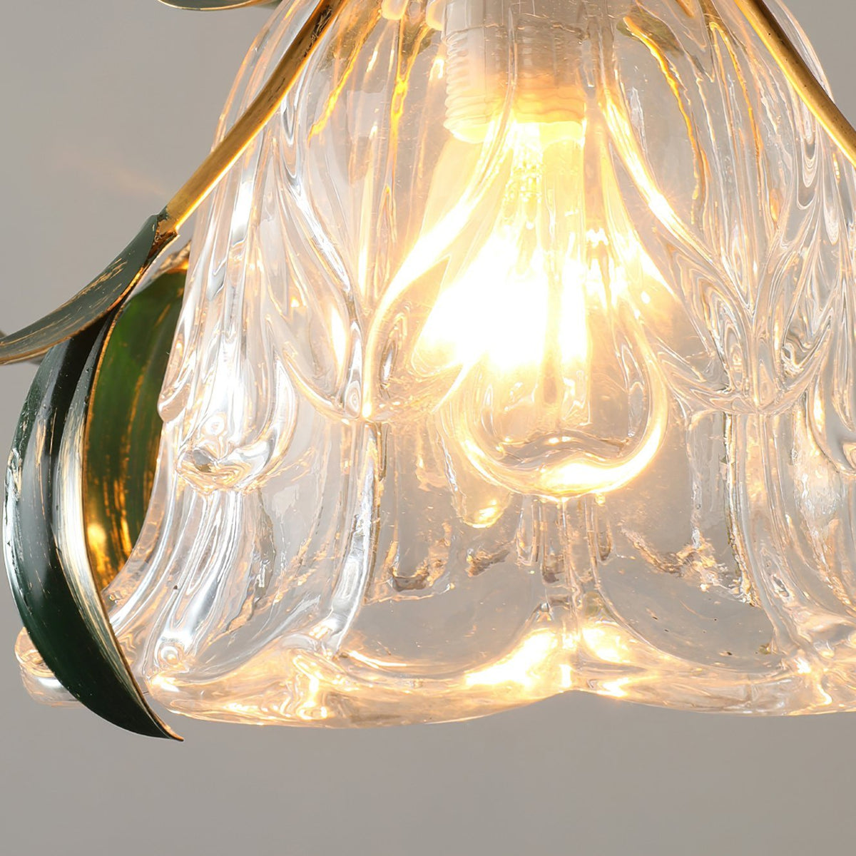 Green Leaf Floral Pendant Light