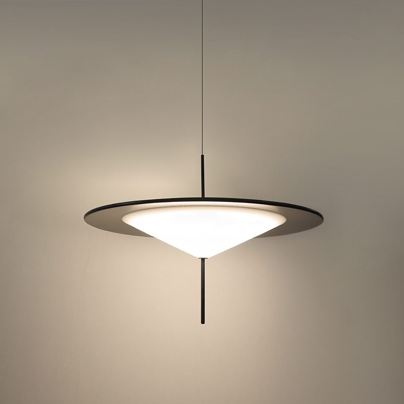 Modern LED Pendant Light Black White Minimalist Ceiling Lamp for Dining Room